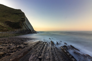 Sunset in Sakoneta beach in the Basque Country (Spain)