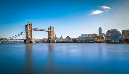 Fototapeta na wymiar Tower Bridge London blue sky