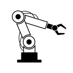 Industrial robot, vector icon on white background