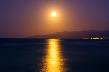 a amazing sunset at sea grece crete
