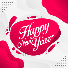 Happy New Year Banner Colorful Background
