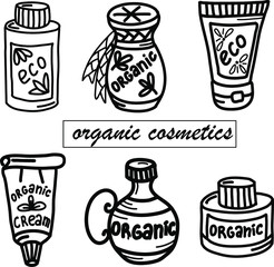 hand drawn set organic cosmetics