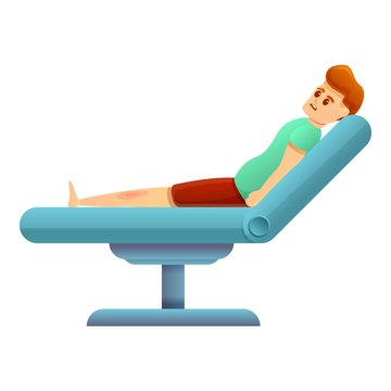 Patient On Hospital Bed Icon. Cartoon Of Patient On Hospital Bed Vector Icon For Web Design Isolated On White Background