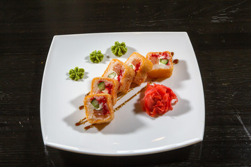 beautifully designed food on a plate Board