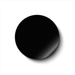 Black round sticker.
