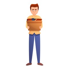 Unemployed candidate man icon. Cartoon of unemployed candidate man vector icon for web design isolated on white background