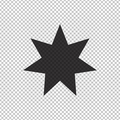 Black simple flat style light star flares  isolated on transparent background. Vector illustration