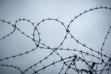 razor wire in high-security building