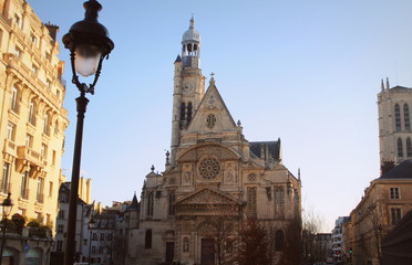 Fototapeta na wymiar St. Stephen's Church of the Mount is a place of Catholic worship in Paris located in the Latin quarter.