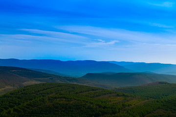 Beautiful natural landscape. Summer, spring morning time in high mountain.