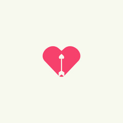 Love arrow logo Icon template design in Vector illustration 