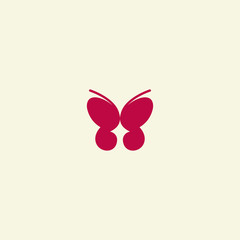 Vector linear logo design template -  butterfly emblem - abstract animals and symbol