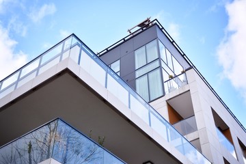 Modern European residential apartment buildings quarter. 