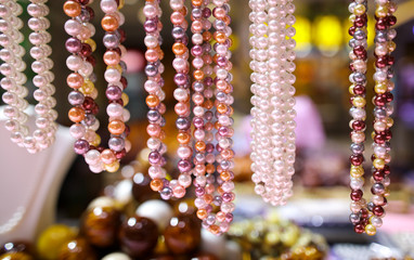 Pearl beads on a counter
