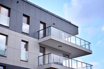 Modern European residential apartment buildings quarter. 