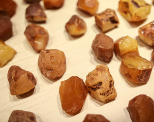 Ornaments from a decorative stone on a counter