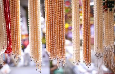 Pearl beads on a counter