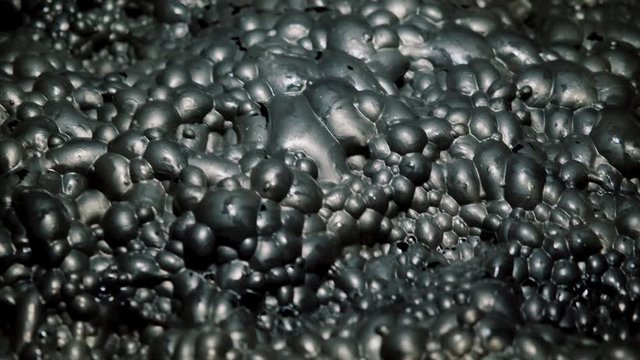 Copper sulfide loaded air bubbles. Copper-zinc ore flotation plant