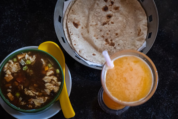 High Angle View Of Food In Bowl
