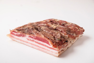 Pork fatback isolated on white