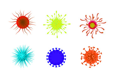Colorful Bacteria icon isolated on white background.