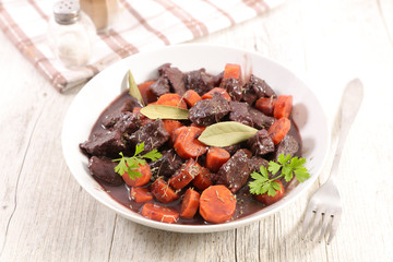beef stew with carrot and herb