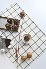 vegetarian raw materials healthy diet without baking candy balls dessert sweets gluten-free sugar free with coconut, proper nutrition snack on a white background