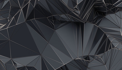 Abstract 3d render, geometric background, modern design