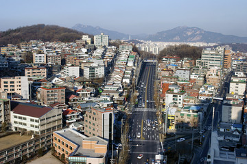 Naklejka premium An old town in Seoul, South Korea.