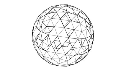Abstract polygonal sphere shape design, modern pattern, vector illustration