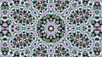 Kaleidoscope wallpaper. Hypnotic abstract image. Mandala surreal ornament. Psychedelic multicolor  illustration.
