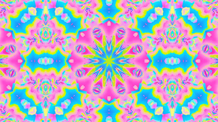 Fototapeta na wymiar Kaleidoscope wallpaper. Hypnotic abstract image. Mandala surreal ornament. Psychedelic multicolor illustration.