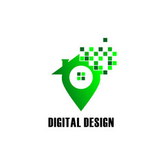 Home logo, pixel icon design vector