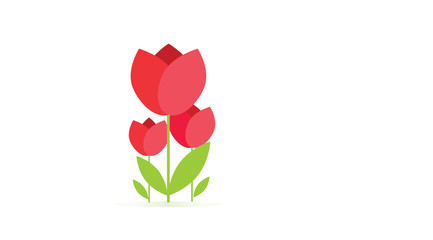 flat icon on white background tulip blooms . 8 March . Women's spring day. Web vector design.