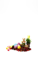Decorative Easter eggs rabbit background