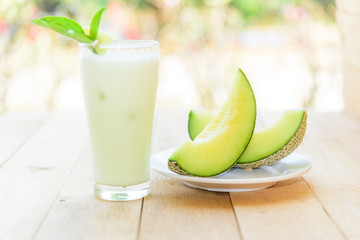 Milk melon Smoothie in glass