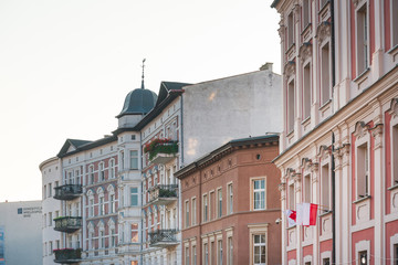 POZNAN, POLAND - September 2, 2019: Antique building view in Old Town Poznan, Poland