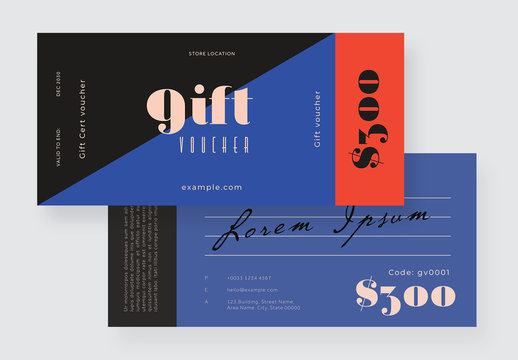 Blue Gift Voucher Layouts