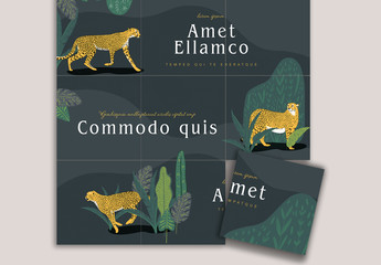 Social Media Grid Layout with Hand-Drawn Illustrations