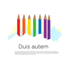 set of back to school concept design with text and crayon icon