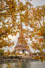 Eiffel Tower and the Seine on an autumn day