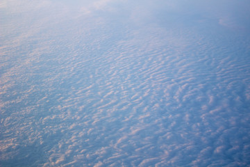 Wide cloud landscape aerial view from a plane