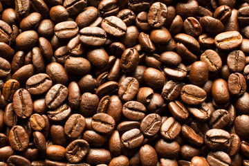 Roasted Coffee Beans background texture. 