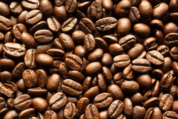 Roasted Coffee Beans background texture. 