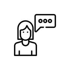Man Talking Line Icon vector illustration.