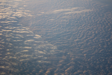 Wide cloud landscape aerial view from a plane