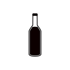 Wine bottle vector illustration, icon isolated on white background. 