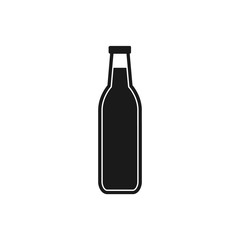 Bottle and glass of beer icon. Beer and pub, bar symbol isolated on white