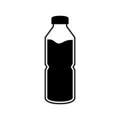 Plastic bottle vector illustration, line design icon isolated on white