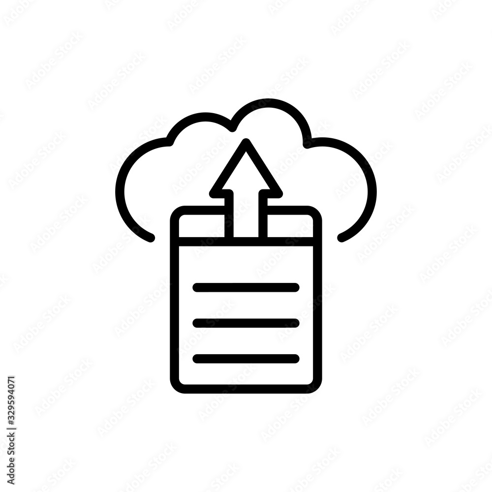 Poster upload file line icon vector illustration.